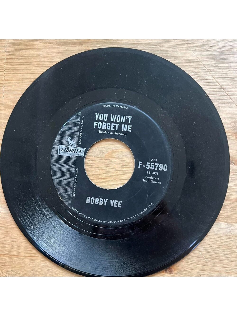 Bobby Vee - You won't Forget Me/Keep on Trying 45rpm VG+ R19
